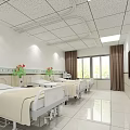 Clean Hospital Nurse Station Interior With Front Desk Corridor And Plants