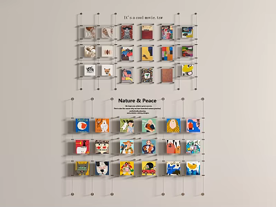 E E Cummings Poetry Line Nature Peace Themed Wall Art Display With Colorful Cards 3d model