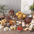Modern Food Bread West Point Combo 3d model