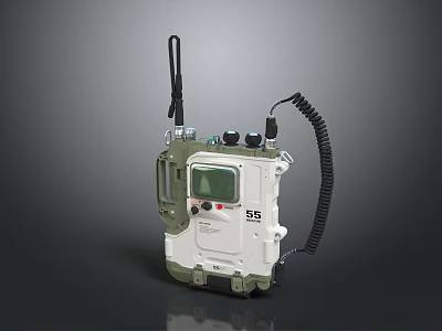 Rugged Digital Communication Device With Display Screen Antenna And Cable For Outdoor Use 3d model