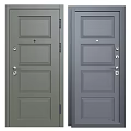 Modern Gray Hinged Doors With Panel Design Door Locks And Handles 3d model