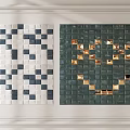 Modern Wall Decorations Featuring Mosaic Patterns Wavy Textures and Colorful Tiles 3d model