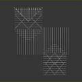 Abstract Geometric Structure With Interlaced White Lines Three Dimensional Grid Design And Reflective Dark Background