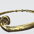 Elegant Golden Ornament Decoration Set With Spiral Design And Carved Patterns