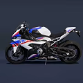 Sporty White Blue Red Motorcycle With Aerodynamic Design Sleek Body Alloy Wheels