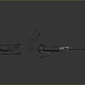 Browning machine gun Browning Gatling White Browning machine gun machine gun bullet military 3d model