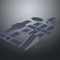 Various Road Traffic Layout Modules Including Intersection Curves And Bridge Sections 3d model