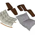 Variety of Lounge Chairs With Wooden Frame And Upholstered Cushions
