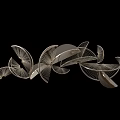 Metallic Wall Decor With Leaf Patterns Bamboo Designs And Circular Ornaments 3d model
