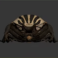 Striped Flying Beetle Showcasing Detailed Exoskeleton Texture Antennae And Legs On Dark Background
