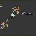 Black Gold Robotic Arm With Silver Details Claw Hand And Orange Rings On Dark Background