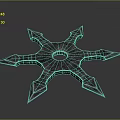 Star Shaped Metal Weapon With Sharp Blades Textured Surface And Central Hole