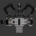 3D Model of Circular Metallic Structure With Mechanical Arms And Steps