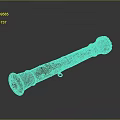 Animal Pattern Decorative Long Object With Shiny Metal Ends And Dark Intricate Design