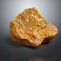 Natural Raw Stone With Brown Yellow Hue And Textured Surface As Decorative Element
