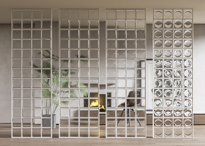 Modern partition glass brick partition 3d model