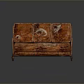 Artistic Brown Multi-Person Sofa With Textured Surface Unique Design And Wooden Legs