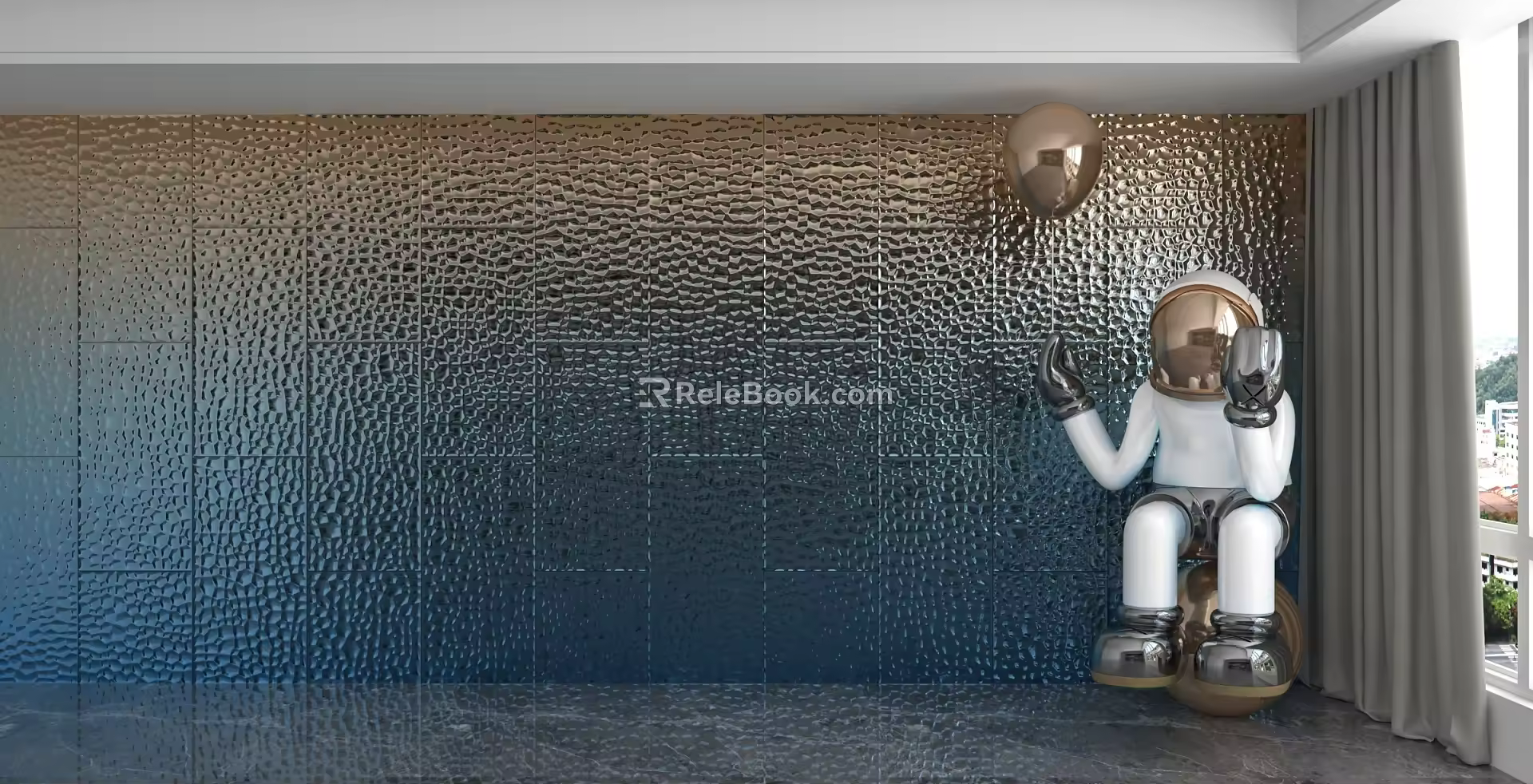 Modern background board 3d model