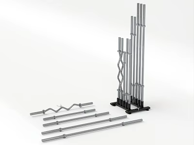 Sports Equipment Barbell Rack With Metal Bars For Gym Fitness Workout Storage 3d model