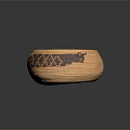 Handwoven Brown Storage Basket With Intricate Dark Geometric Patterns For Home Use