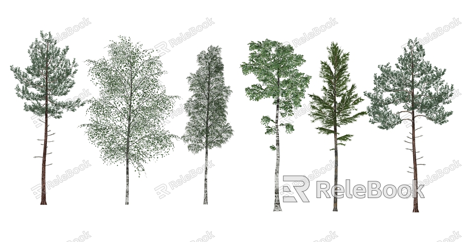 modern tree landscape tree plant big tree model