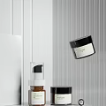 Elegant Perfume And Cosmetics Collection With Glass Jars Matte Bottles And Minimalist Design