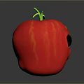 Fresh Shiny Red Apple with Green Leaf on Smooth Dark Background