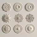 Intricate Decorative Carvings With Various Circular Patterns For Home Ornamentation