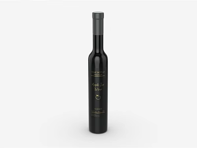 Elegant Black Wine Bottle With Golden Text And Stylish Wine Glass 3d model
