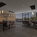Chinese Style Furniture Showroom With Bright Interior Wooden Tables Chairs Display Shelves And Large Windows
