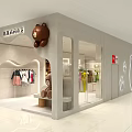 Children's Clothing Store With Bear Decoration And Colorful Kids Apparel
