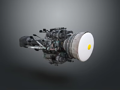 Advanced Spacecraft Propulsion System With Detailed Mechanical Components For Cosmic Exploration 3d model