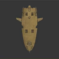 Brown Streamlined Spaceship 3D Model Featuring Aerodynamic Structure And Cosmic Details