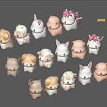 Cute Assorted Animal Shaped Plush Dolls With Various Designs And Decorative Details