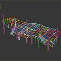 Iron frame large iron frame iron frame house factory industrial iron frame iron ladder rigid ladder work frame rigid scaffold 3d model