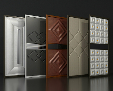 modern wardrobe door sliding door 3d model