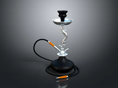 Modern Lighting Combination With Black Base Silver Structure And Orange Details 3d model