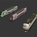 Modern Railway Train Models With White Purple Exterior And Streamlined Design