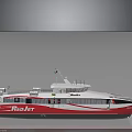 Red And White Solar Powered Ferry With Modern Eco Friendly Design 3d model