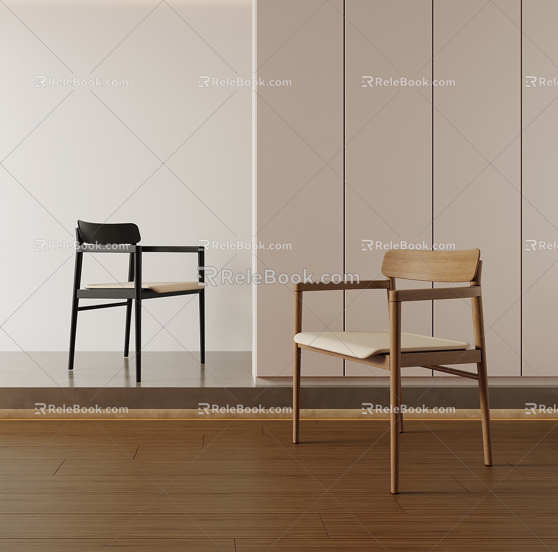 Dining Chair Single Chair Zen 3d model