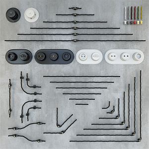 Modern socket switch socket wire line 3d model