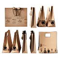 Eco Friendly Kraft Paper Bags With Handles Bowknot And Printed Patterns