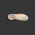 Pink And White Sneakers With Colorful Floral Patterns On Upper And White Sole