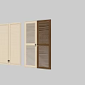 Stylish Wardrobe Doors With Louvered Design Multiple Colors White Light and Dark Brown Gold Hinges