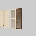 Middle antique louver cabinet door solid wood double-opening cabinet door panel louver split cabinet door panel 3d model