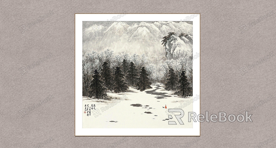 Decorative Painting Snow Landscape Painting Lu Xingtang Landscape Painting model