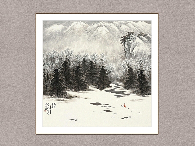 Decorative Painting Snow Landscape Painting Lu Xingtang Landscape Painting model