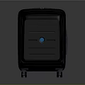 Modern Travel Suitcase With Black Gray Shell Blue Accent And Smooth Rolling Wheels