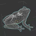 Detailed Green Spotted Reptile Body Sitting Isolated On Black Background View