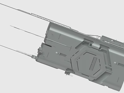 Grey Mechanical Structure Industrial Design 3D Rendering With Geometric Components 3d model